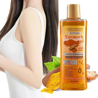 Óleo Essencial Cúrcuma e Gengibre 200ml – Hidratação Profunda | Sérum Facial Nutritivo e Suavizante | 1 ou 2 Unidades