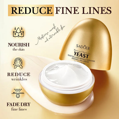 Creme Facial SADOER Levedura Colágeno – Anti-Rugas Hidratante Anti-Idade Clareador Cuidado Pele Rosto 50g