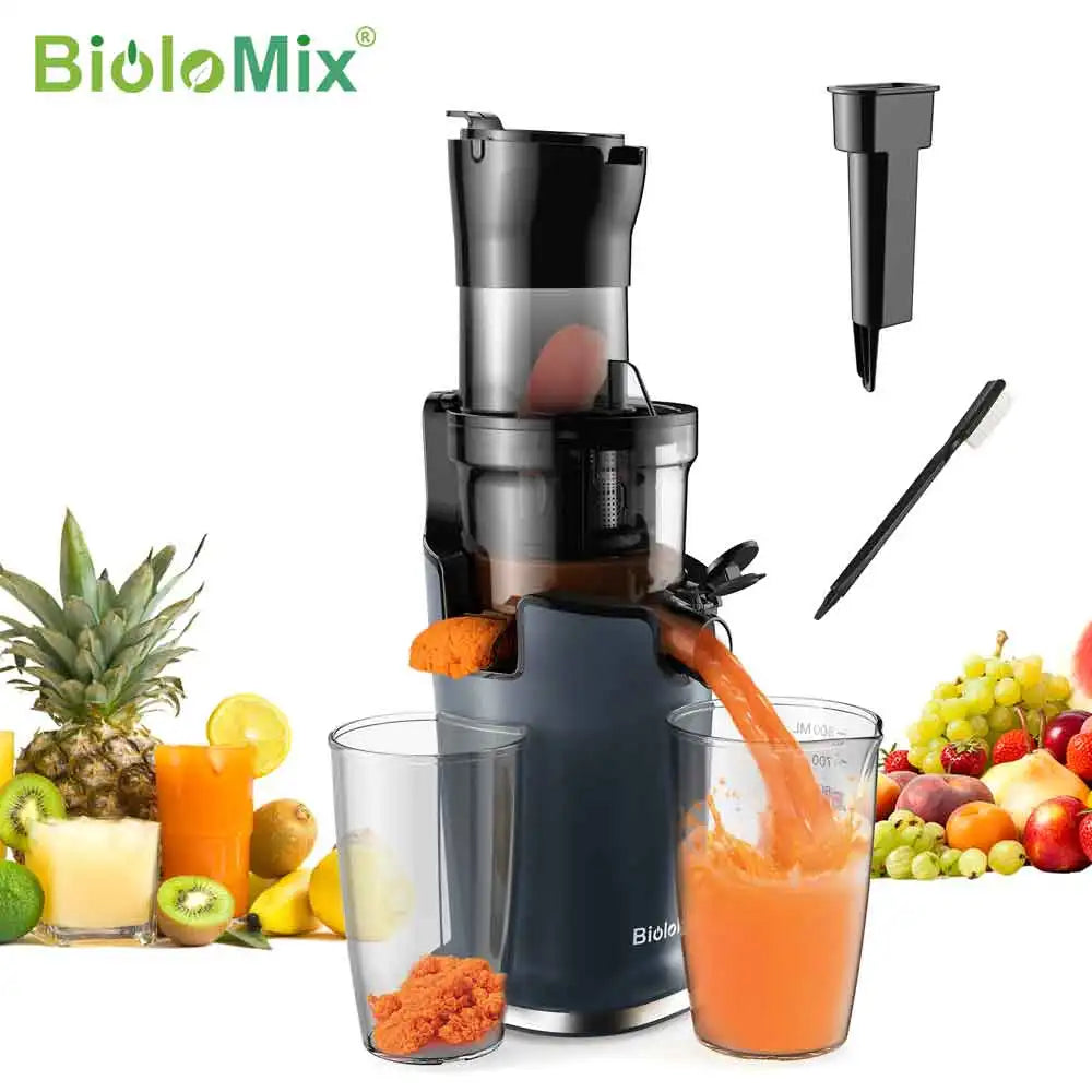 Espremedor Lento BioloMix 200W | Extrator de Sumos por Prensagem a Frio