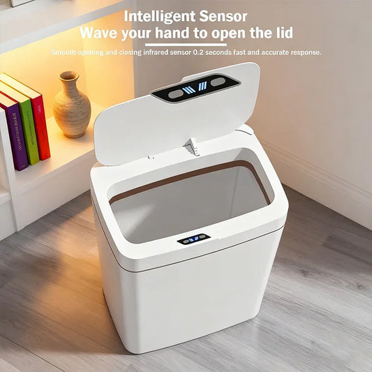 Caixote do Lixo Automático com Sensor | Tampa Inteligente para Cozinha e Casa de Banho