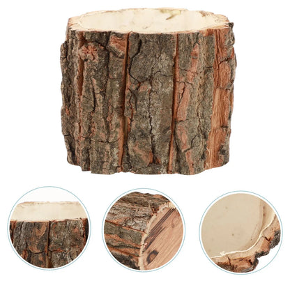 Cachepô de Madeira Casca Natural Rústico | Vaso Decorativo para Plantas