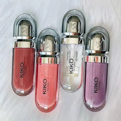 Gloss Labial KIKO 3D Hydra Espelho – Brilho Shimmer Hidratante Perolado Volumizador Não Transfere