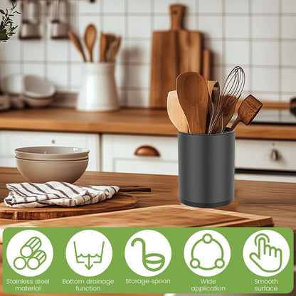 Suporte Talheres Rotativo 360º em Inox – Escorredor Pauzinhos Colheres Garfos | Organização Cozinha