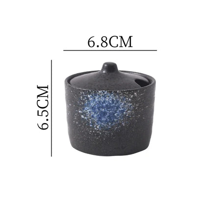 Frasco Temperos Cerâmica Vintage - Recipiente Sal Açúcar Pimenta Especiarias Decoração Cozinha