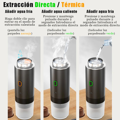Máquina de Café Portátil 3-em-1 | Cápsula & Pó | Carro, Casa e Camping