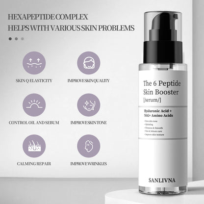 Sérum 6 Peptídeos Colágeno Pele – Niacinamida Ácido Hialurónico Hidratante Facial Todos Tipos Pele