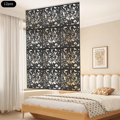 Divisória Decorativa Borboletas 12 Peças PP - Biombo Parede 1,92m²