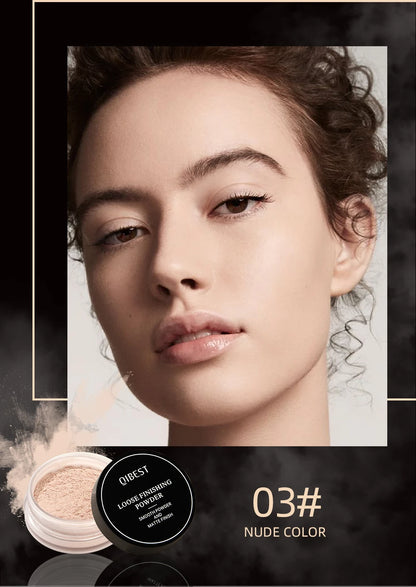 Pó Solto QIBEST 4 Cores 6g - Matte Acabamento Aveludado Controlo Oleosidade Impermeável Longa Duração
