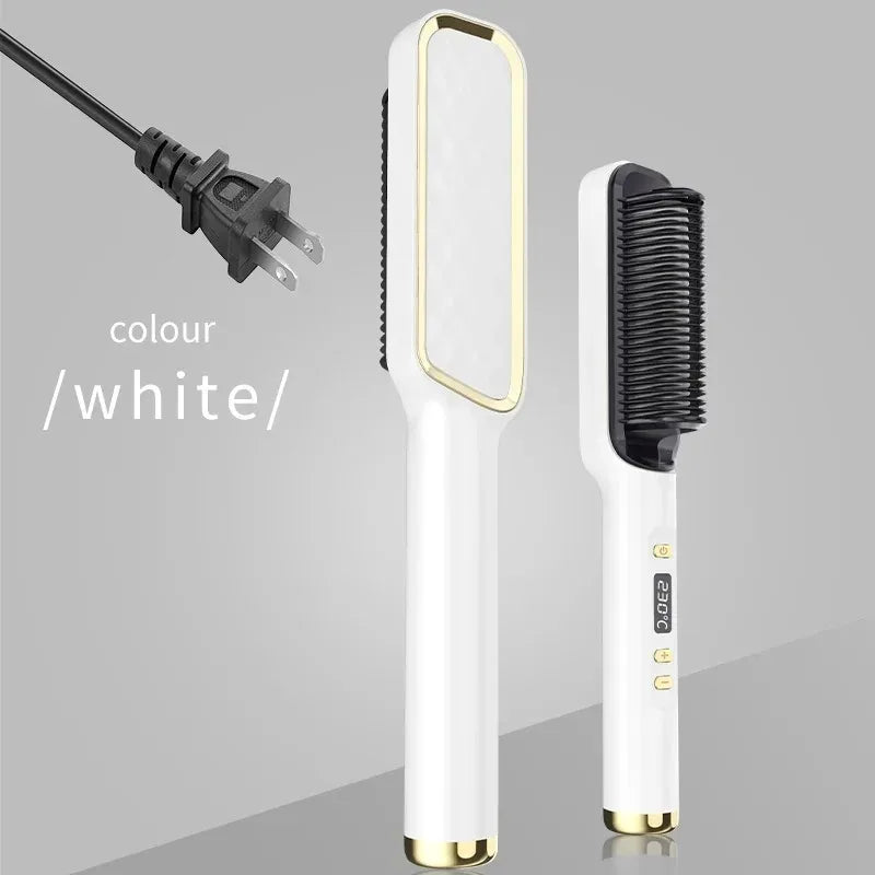 Pente Alisador Elétrico Multifuncional | Escova Alisadora de Cabelo | Iões Negativos | Anti-Queimadura | Ferramenta de Styling | Escova Alisadora