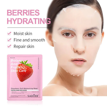 Máscara Facial Folha Frutas Plantas Naturais – Hidratante Controlo Oleosidade Iluminador Reduz Poros