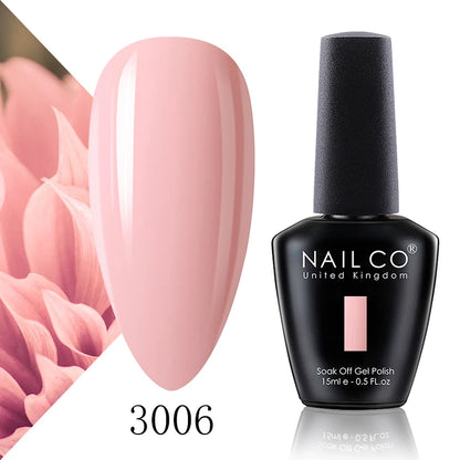 Verniz Gel NAILCO 15ml Série Vermelho Escuro – Cores Glitter UV Manicure Profissional Semi-Permanente