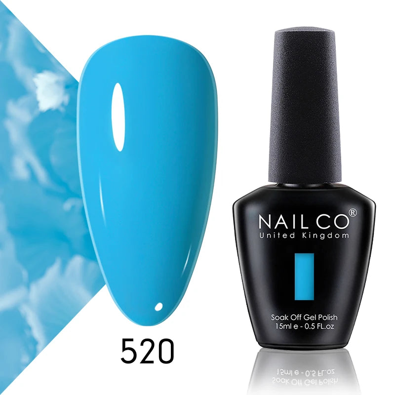 Verniz Gel NAILCO 15ml Série Vermelho Escuro – Cores Glitter UV Manicure Profissional Semi-Permanente