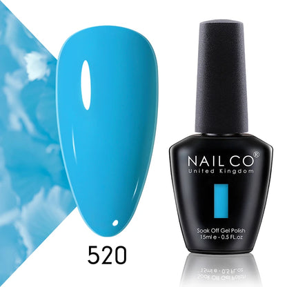 Verniz Gel NAILCO 15ml Série Vermelho Escuro – Cores Glitter UV Manicure Profissional Semi-Permanente
