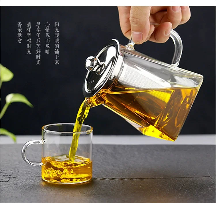 Bule de Vidro com Infusor Inox | Chaleira Elegante para Chá e Café
