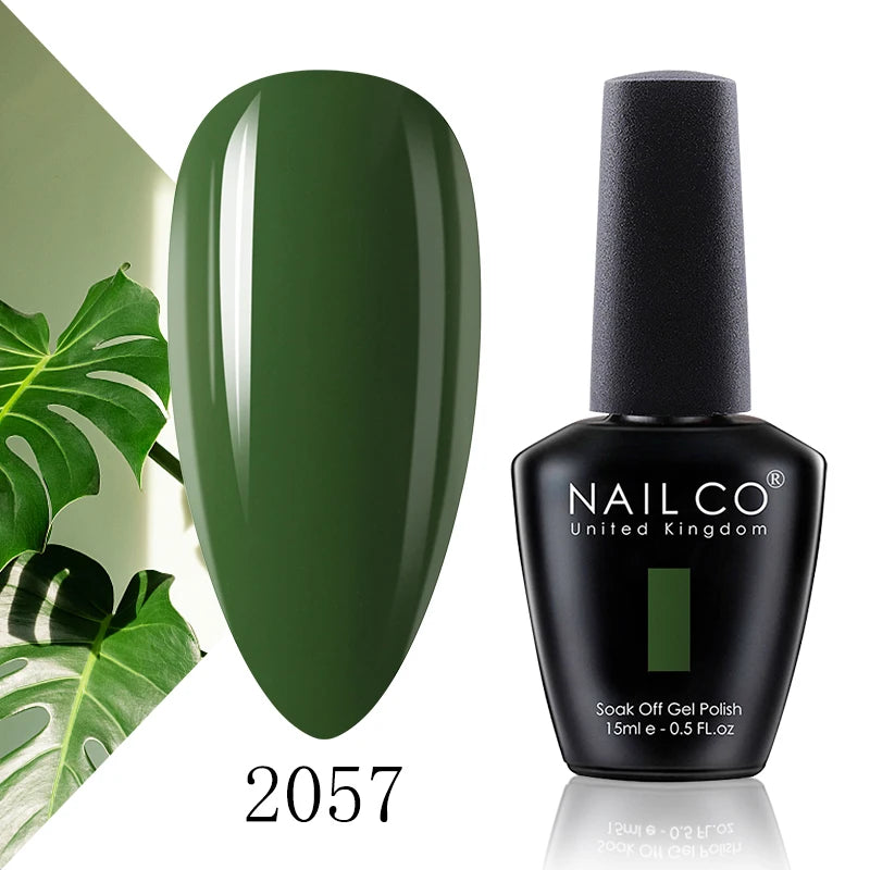 Verniz Gel NAILCO 15ml Série Vermelho Escuro – Cores Glitter UV Manicure Profissional Semi-Permanente