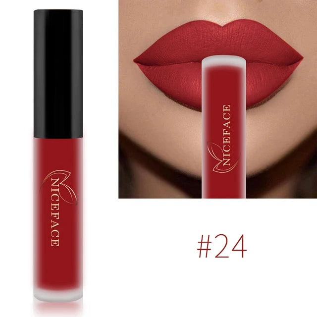 Batom Líquido Matte 34 Cores | À Prova d'Água para Lábios Perfeitos