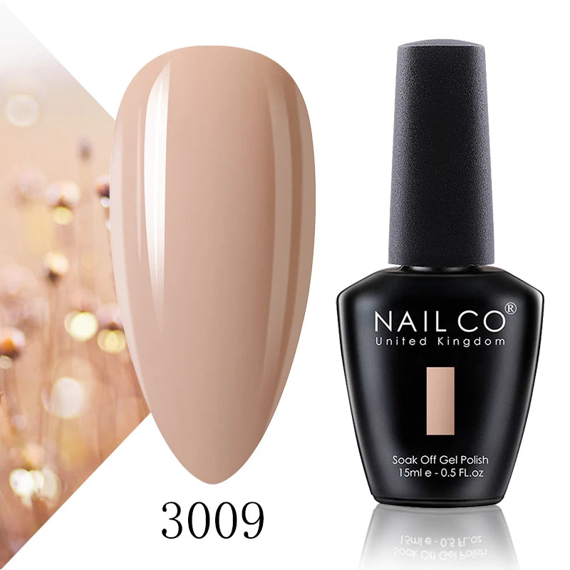 Verniz Gel NAILCO 15ml Série Vermelho Escuro – Cores Glitter UV Manicure Profissional Semi-Permanente