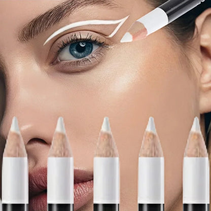 Kit 3 Lápis Delineador Branco Mate – Secagem Rápida À Prova de Água Longa Duração Maquilhagem Olhos