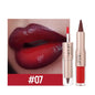 Lápis Labial 2 em 1 Delineador Mate – Gradiente Nude Castanho Gloss Espelho À Prova de Água Contorno Lábios