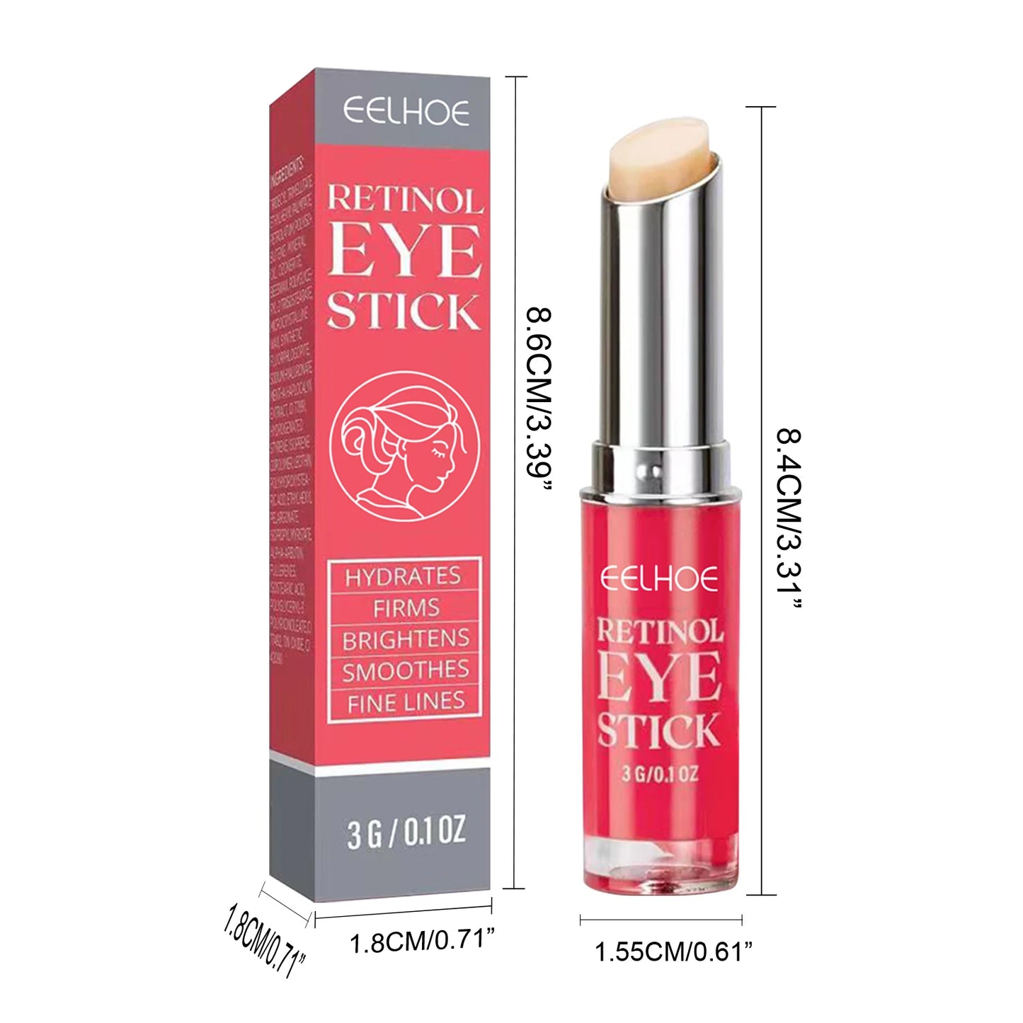 Creme Olhos Retinol Remove Rugas – Clareia Círculos Escuros Lifting Firmeza Pele Sérum Reparador Instantâneo Stick Mulheres