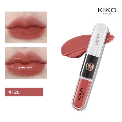 KIKO Batom Duplo com Brilho Labial Espelhado - Hidratante Longa Duração Acabamento Luxuoso
