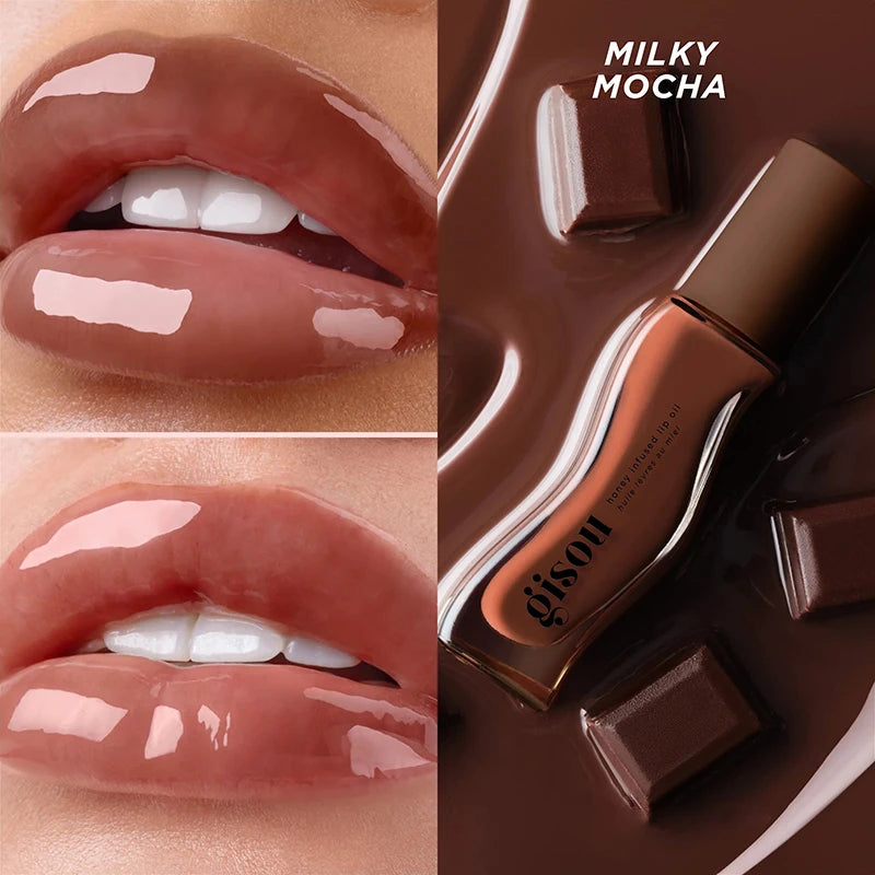 Gisou Lip Balm Óleo Labial Glazed Plum – Hidratação, Volume e Brilho para Lábios Perfeitos
