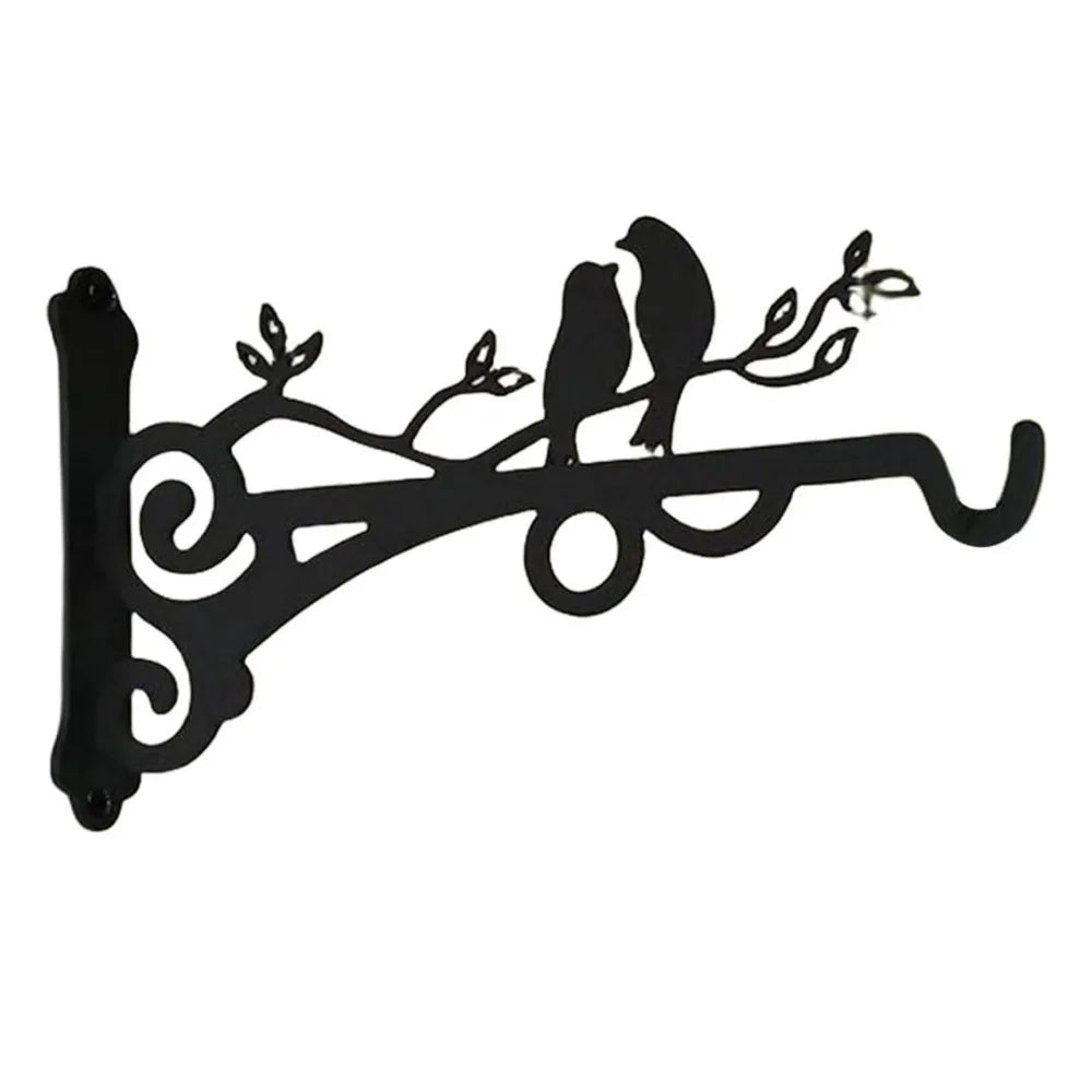 Suporte Parede Cesta Flores Gancho Preto