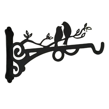 Suporte Parede Cesta Flores Gancho Preto
