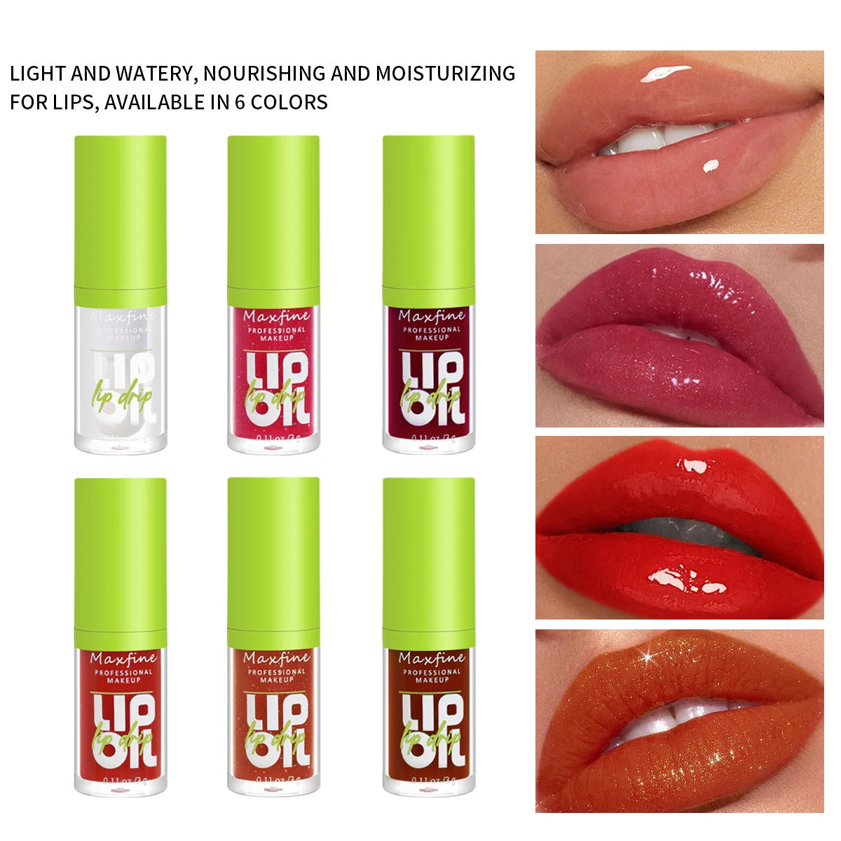 Gloss Labial Impermeável Hidratante Longa Duração - Líquido Não Transfere Embalagem Verde