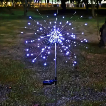 Luz Solar Jardim Fogo de Artifício 90/150 LED - Iluminação Exterior Impermeável 8 Modos Decoração Natal