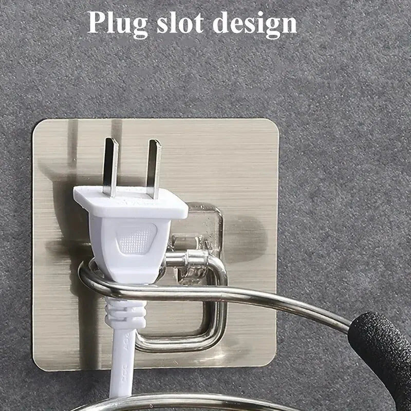 Suporte para Secador de Cabelo – Instalação Sem Furos | Suporte Adesivo de Parede para Casa de Banho | Organizador de Ferramentas de Cabelo para Casa ou Salão