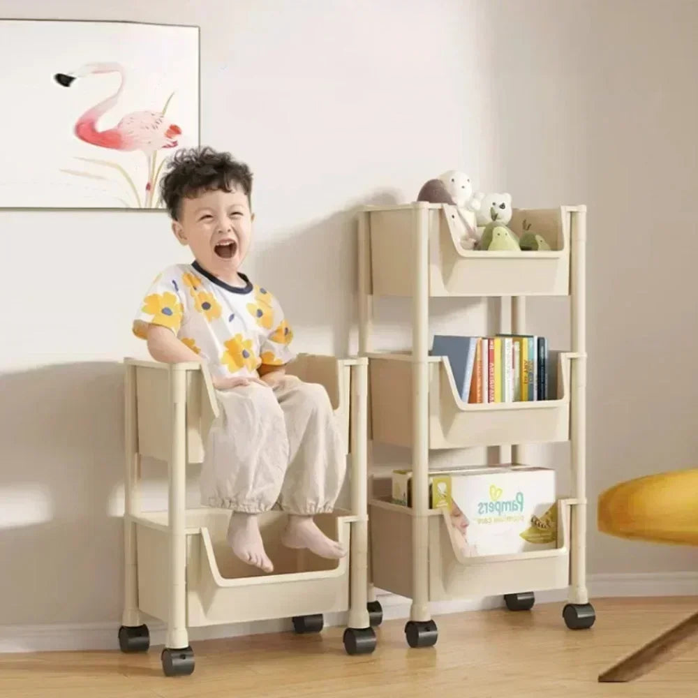 Prateleira Móvel Premium 4 Níveis com Rodas Organizador Versátil Cozinha Casa Banho Escritório Arrumação