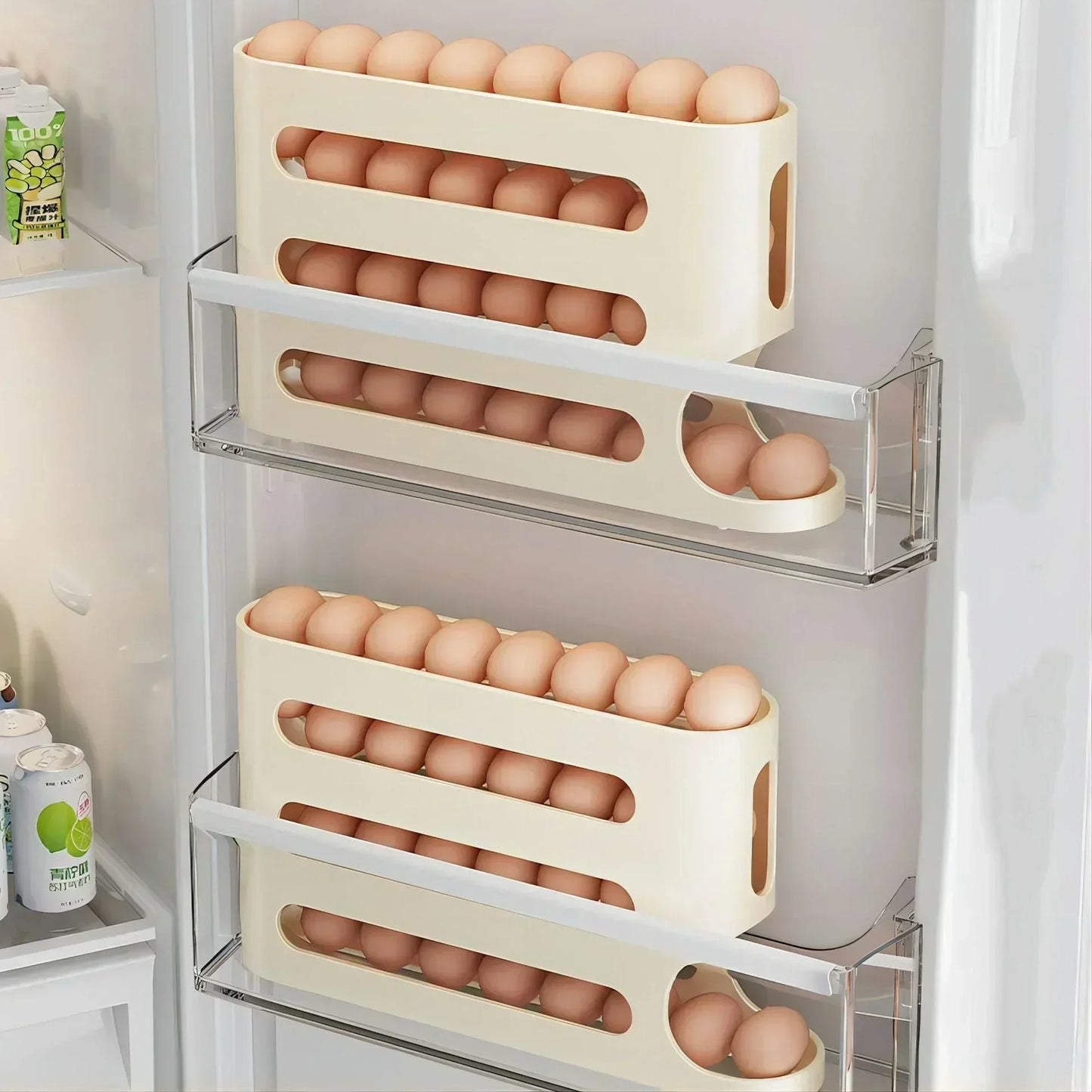 Caixa Organizadora de Ovos para Frigorífico | 2-4 Camadas com Deslize Automático