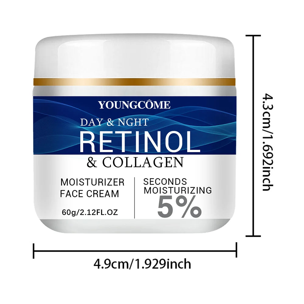 Creme Facial Colágeno, Retinol e Ácido Hialurónico | Anti-Idade, Firmeza e Lifting