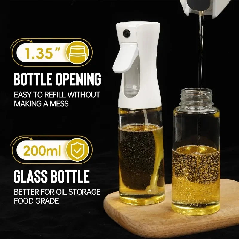 Spray de Óleo para Cozinha - Pulverizador Dispensador Azeite Reutilizável Grau Alimentar Vinagre