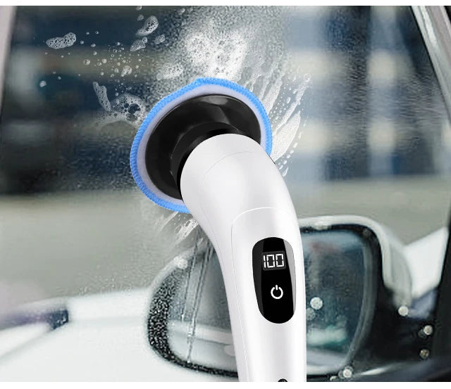 Escova Elétrica Limpeza 7-em-1 Sem Fios - 5000mAh IPX6 Extensível | Casa de Banho Cozinha