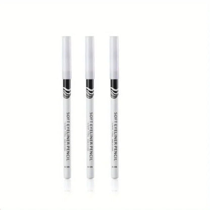 Kit 3 Lápis Delineador Branco Mate – Secagem Rápida À Prova de Água Longa Duração Maquilhagem Olhos