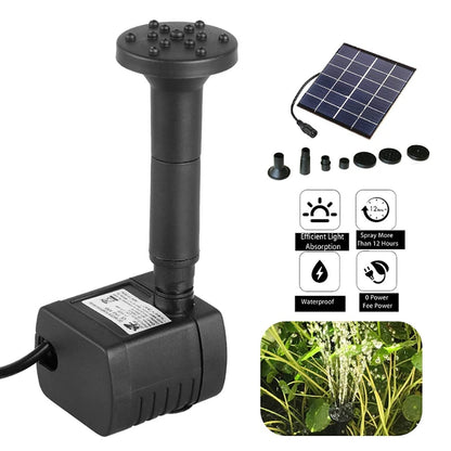 Bomba Fonte Solar 1.4W com 6 Bicos | Para Jardim, Lago e Piscina