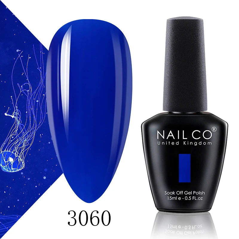Verniz Gel NAILCO 15ml Série Vermelho Escuro – Cores Glitter UV Manicure Profissional Semi-Permanente
