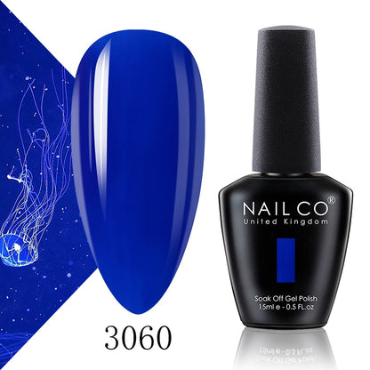 Verniz Gel NAILCO 15ml Série Vermelho Escuro – Cores Glitter UV Manicure Profissional Semi-Permanente