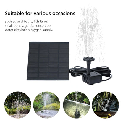 Bomba Fonte Solar 1.4W com 6 Bicos | Para Jardim, Lago e Piscina