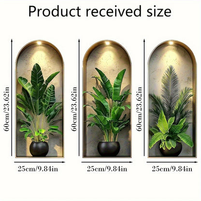 Autocolante de Parede Arco com Plantas | Decoração Nórdica em PVC para Sala e Quarto