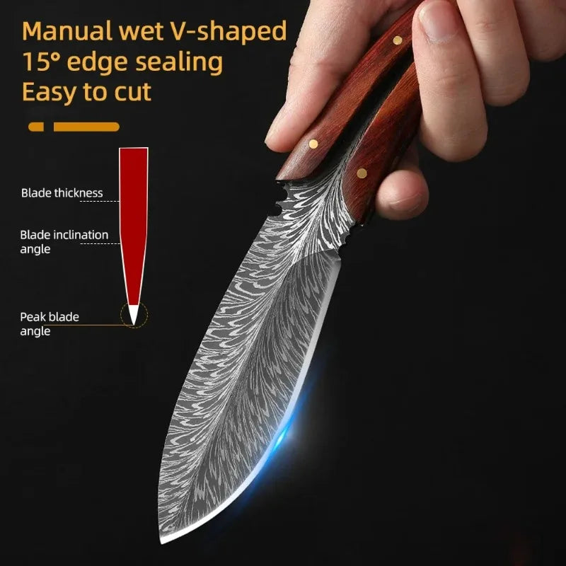 Faca de Desossa Profissional | Faca de Chef Afiada | Textura Premium com Bainha | Utensílio Culinário