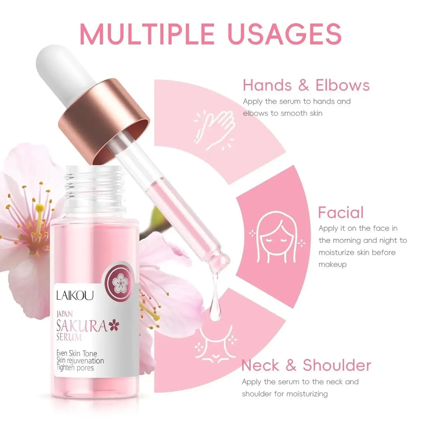 Kit Cuidados Pele Sakura 24 Peças – Máscaras Olhos Lábios Sérum Limpeza Tónico Essência Creme Hidratante