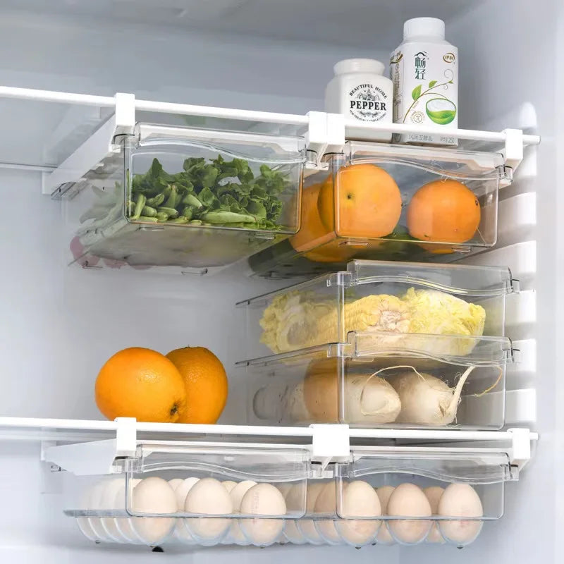 Caixa de Armazenamento para Cozinha | Gaveta Deslizante Transparente para Frigorífico