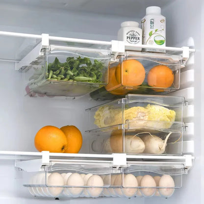 Caixa de Armazenamento para Cozinha | Gaveta Deslizante Transparente para Frigorífico