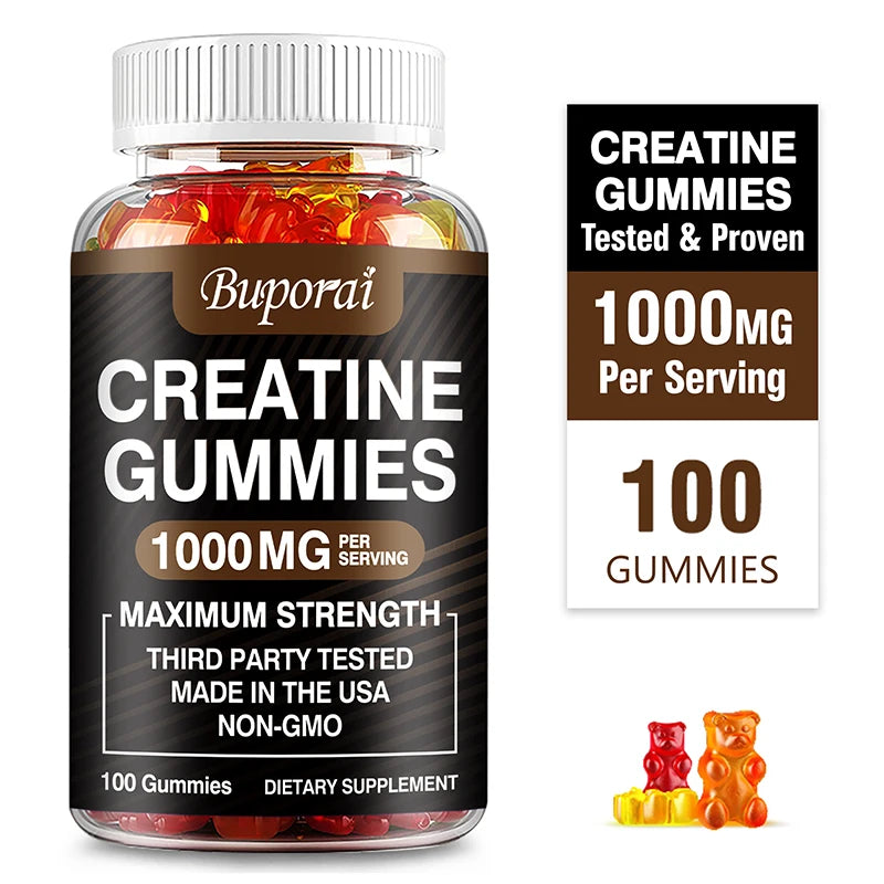 Xemenry Creatine Monohydrate Gummies | Energia, Massa Muscular e Performance | 30 / 60 / 100 Gummies
