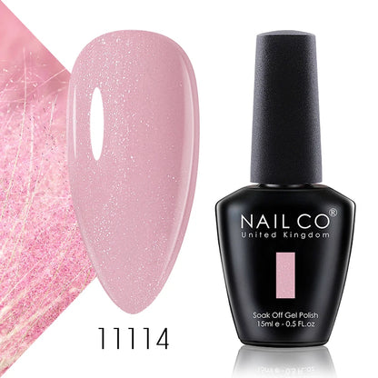Verniz Gel NAILCO 15ml Série Vermelho Escuro – Cores Glitter UV Manicure Profissional Semi-Permanente