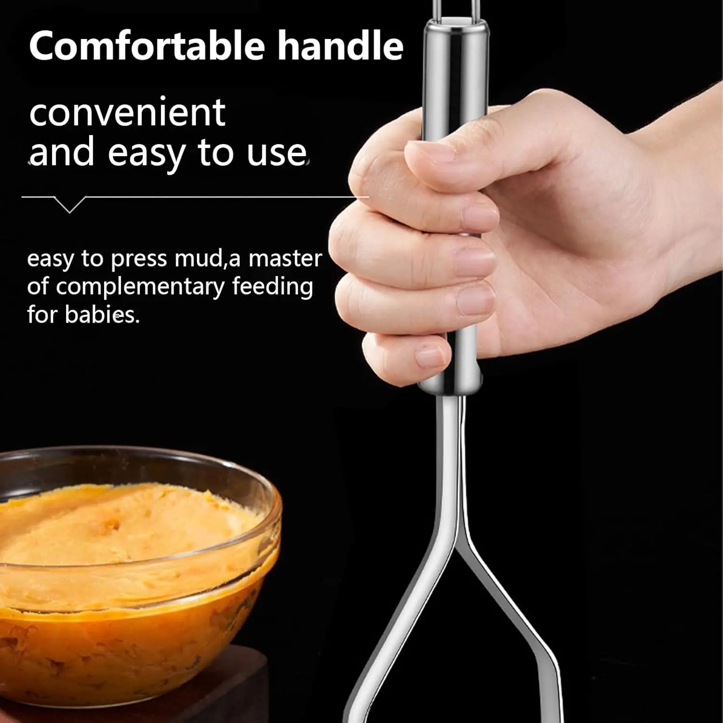 Espremedor de Batata em Aço Inoxidável Manual - Abacate, Abóbora | Utensílio Cozinha