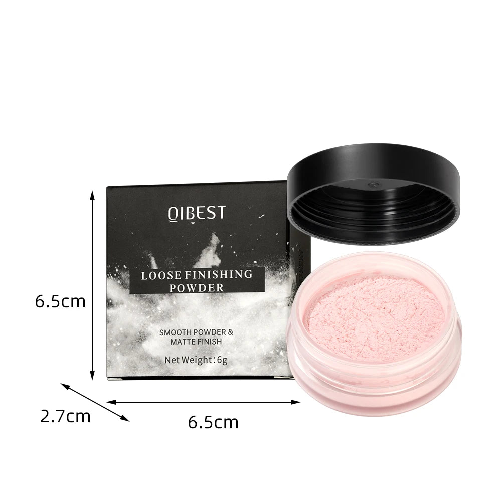 Pó Solto QIBEST 4 Cores 6g - Matte Acabamento Aveludado Controlo Oleosidade Impermeável Longa Duração